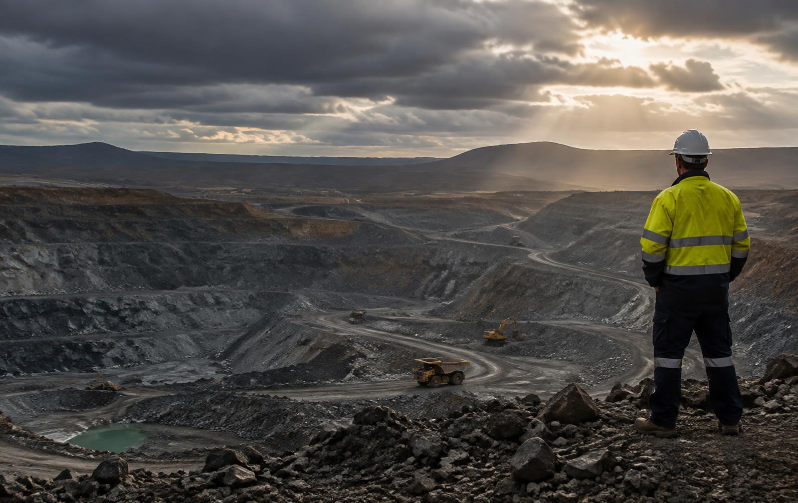 Workers in a large industrial site